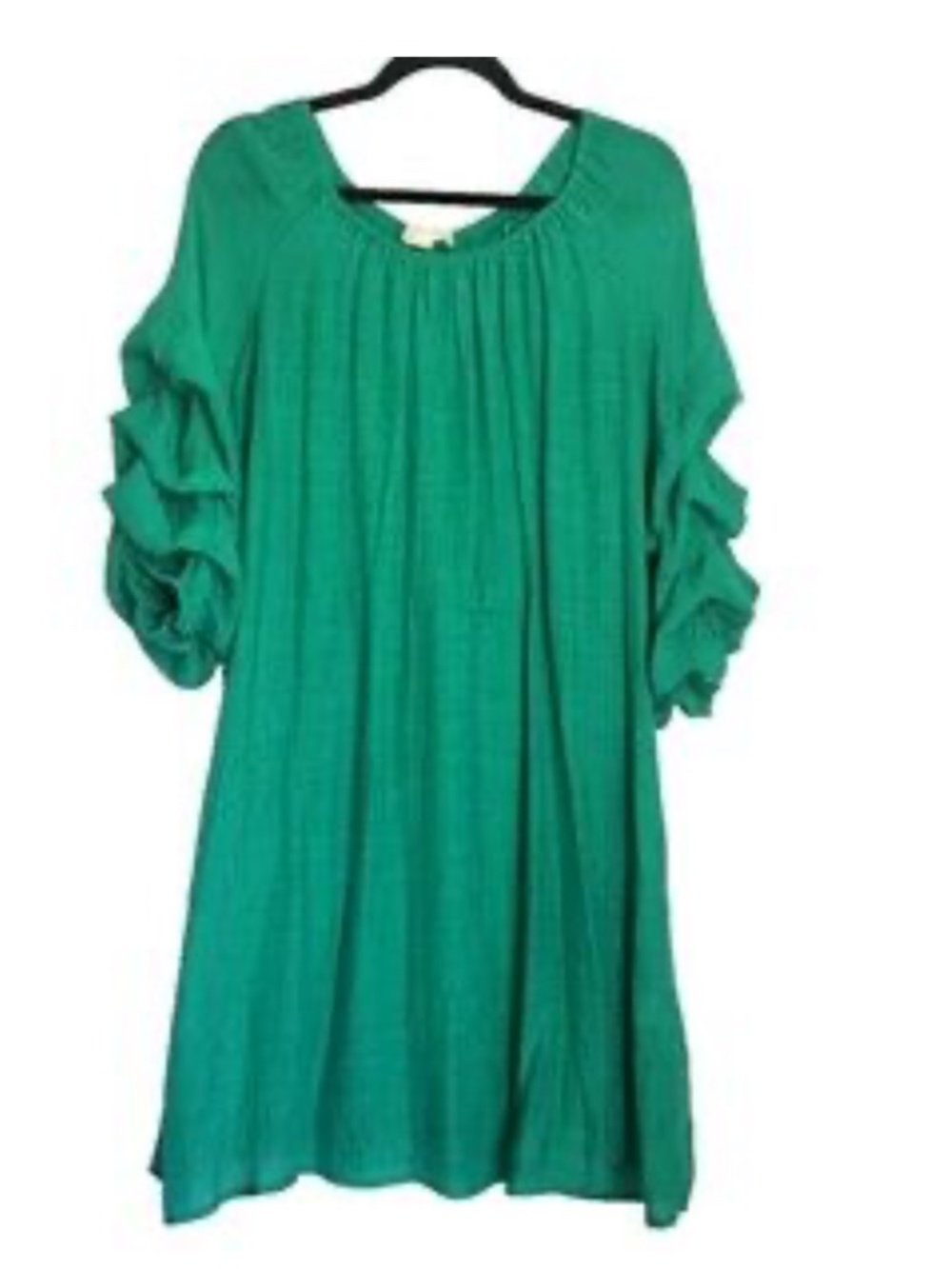 Kose Indigo Rose Lined Green Dress Flowing Puffy Sleeve Peasant Festival 2X NWT